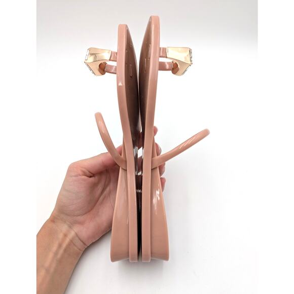 Jeffrey Campbell Balia Jelly Toe Ring Jewel Wedge Sandal Nude Size US7 EU38 - Picture 5 of 11